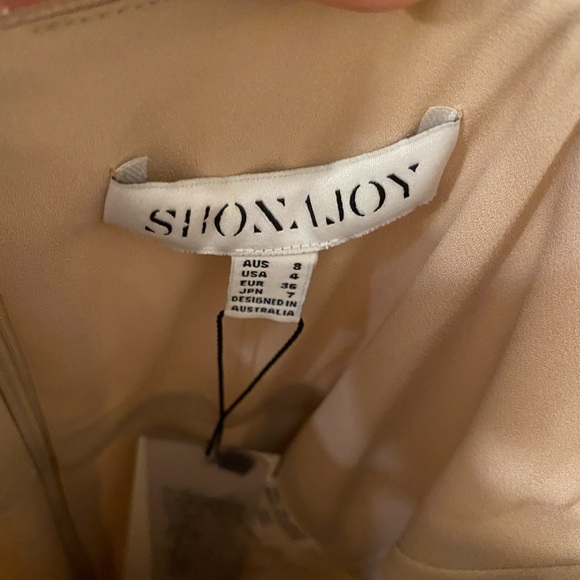 BRAND NEW SHONA JOY Luxe Tie Front Cocktail Dress | Gold | Size 4 - Picture 7 of 8